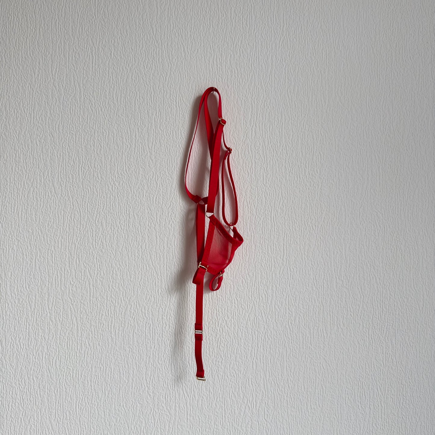 Male Mesh Chastity Cage Support Thong Red