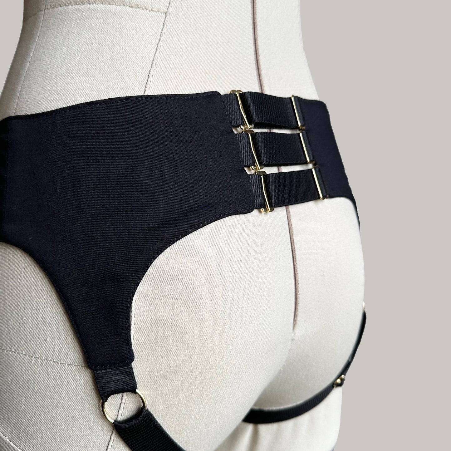 Rhea Open Back Strap On Brief
