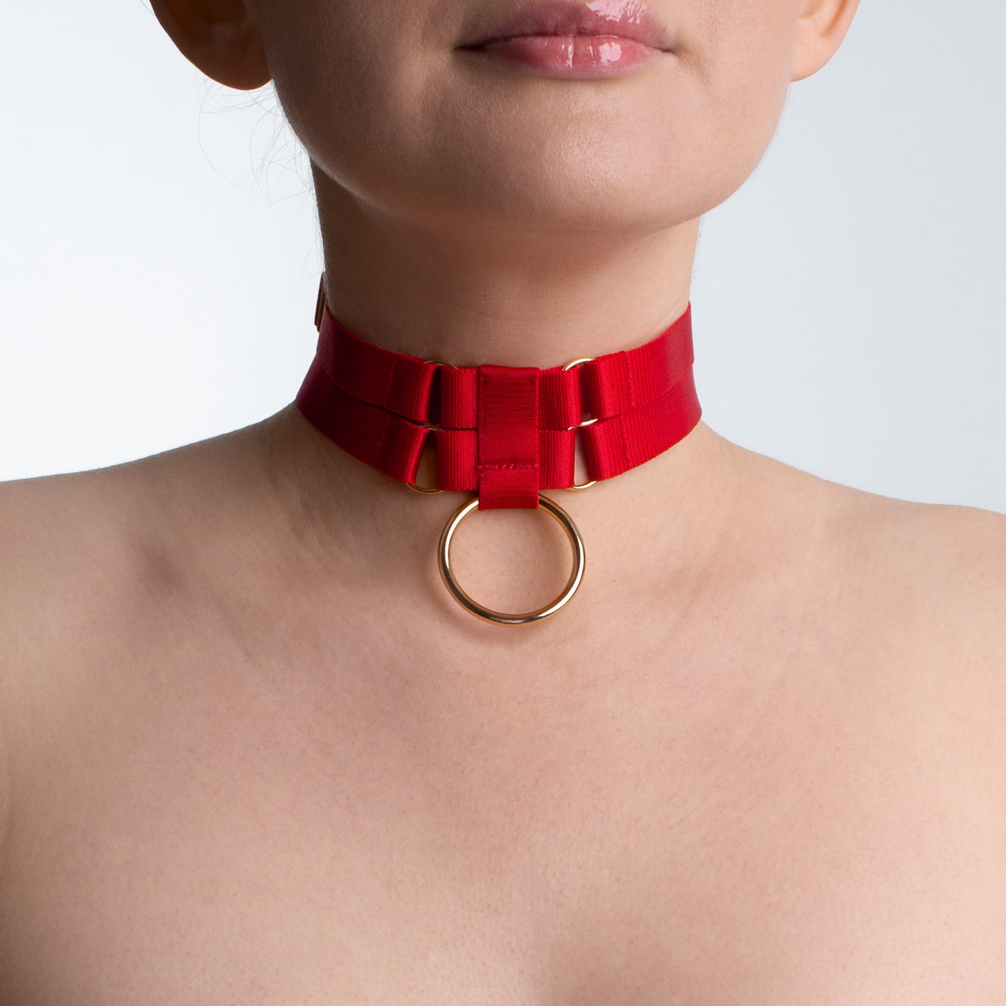 CANDYMISHKA Neck Ring Collar "Selene" Red