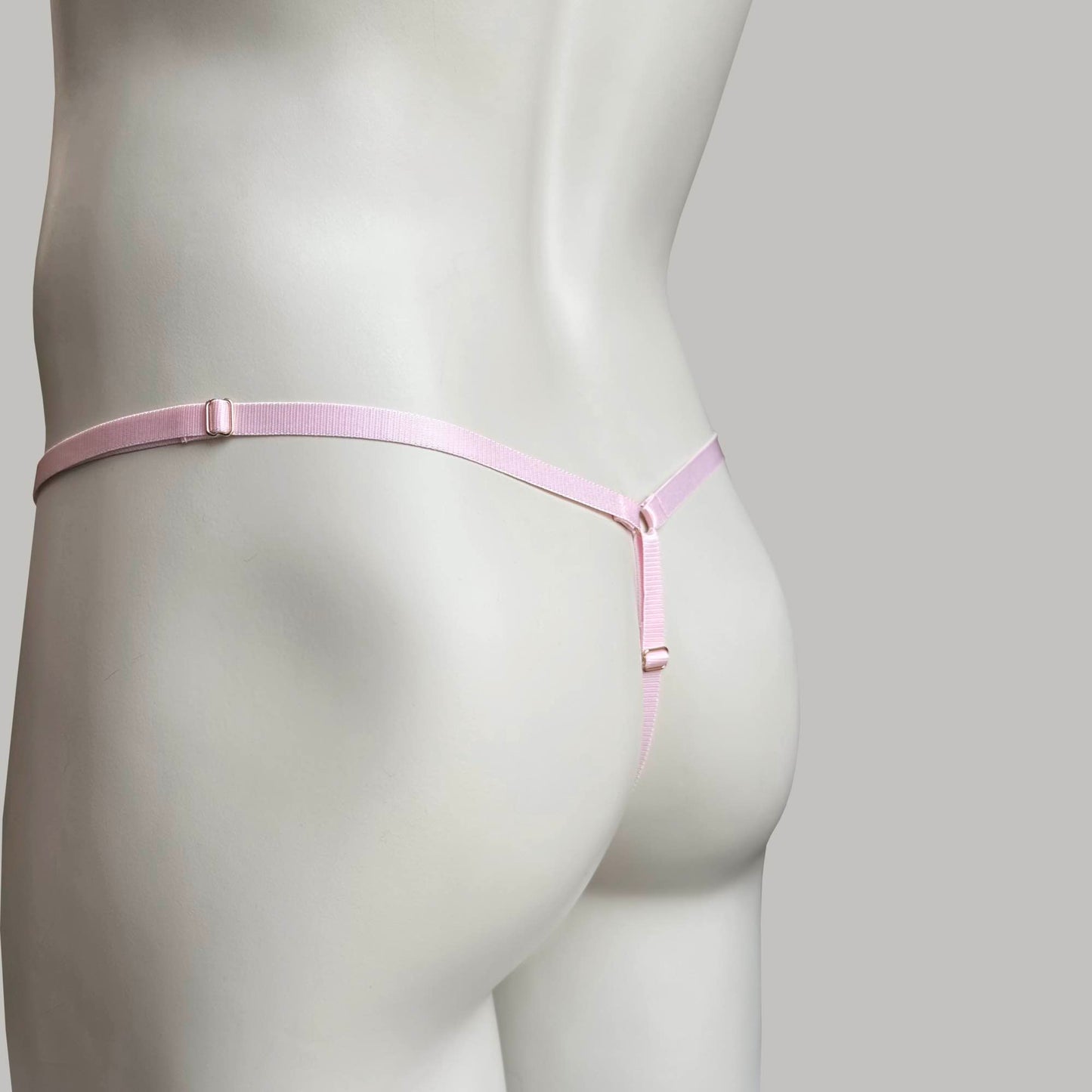 Male Mesh Chastity Cage Support Thong (Pink)