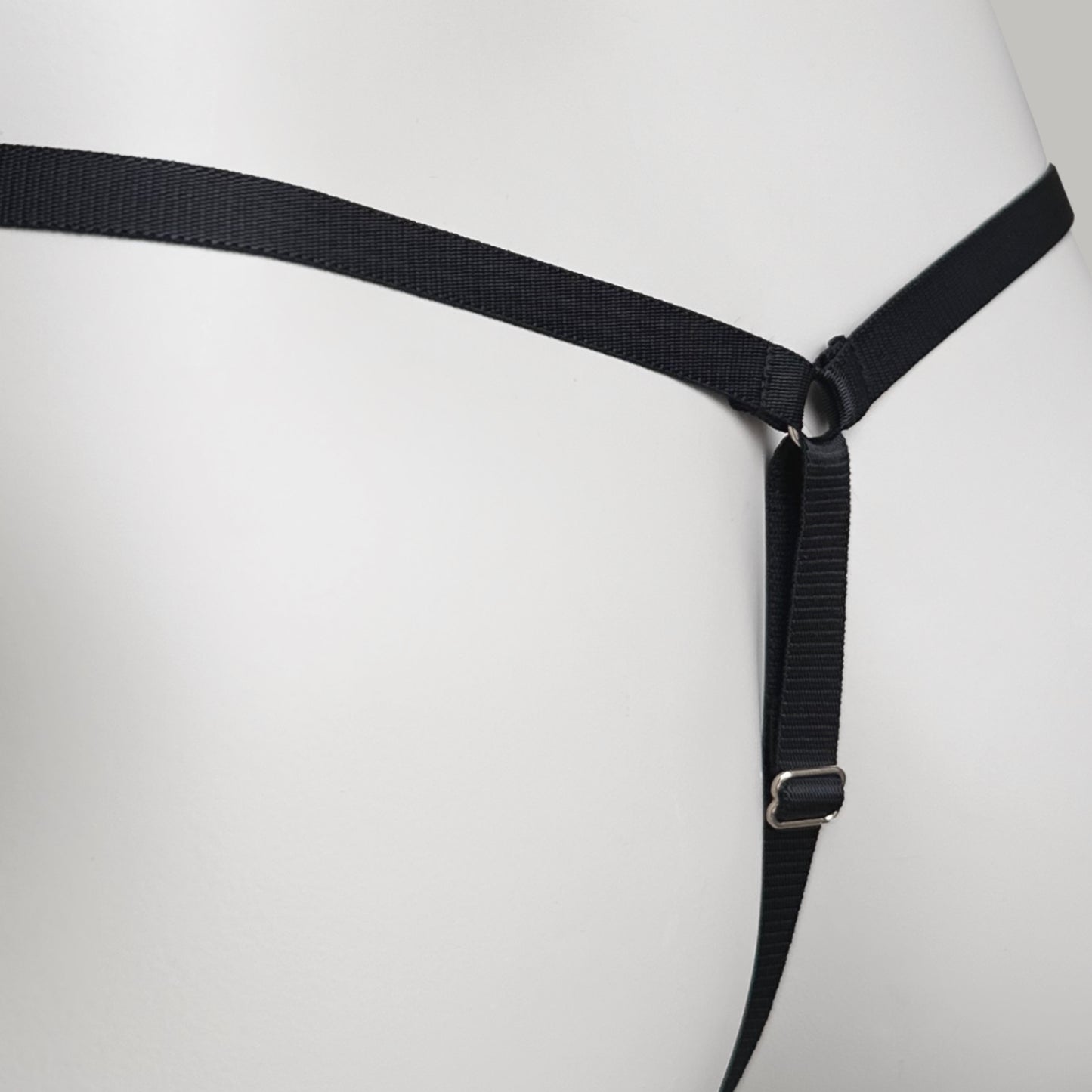 Crotchless Mesh Thong With Bows (Black)