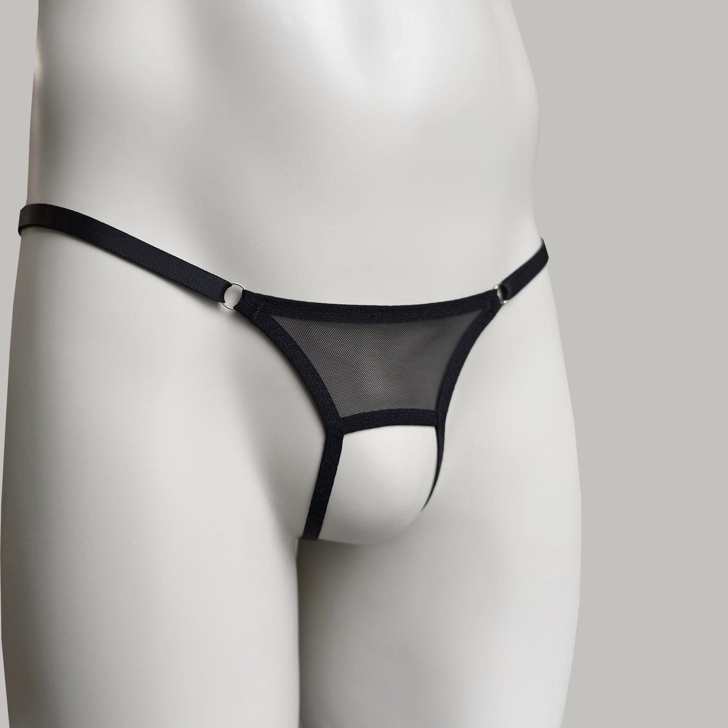 Crotchless Mesh Thong (Black)
