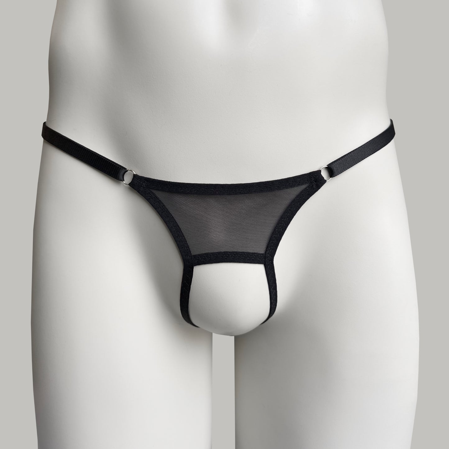 Crotchless Mesh Thong (Black)