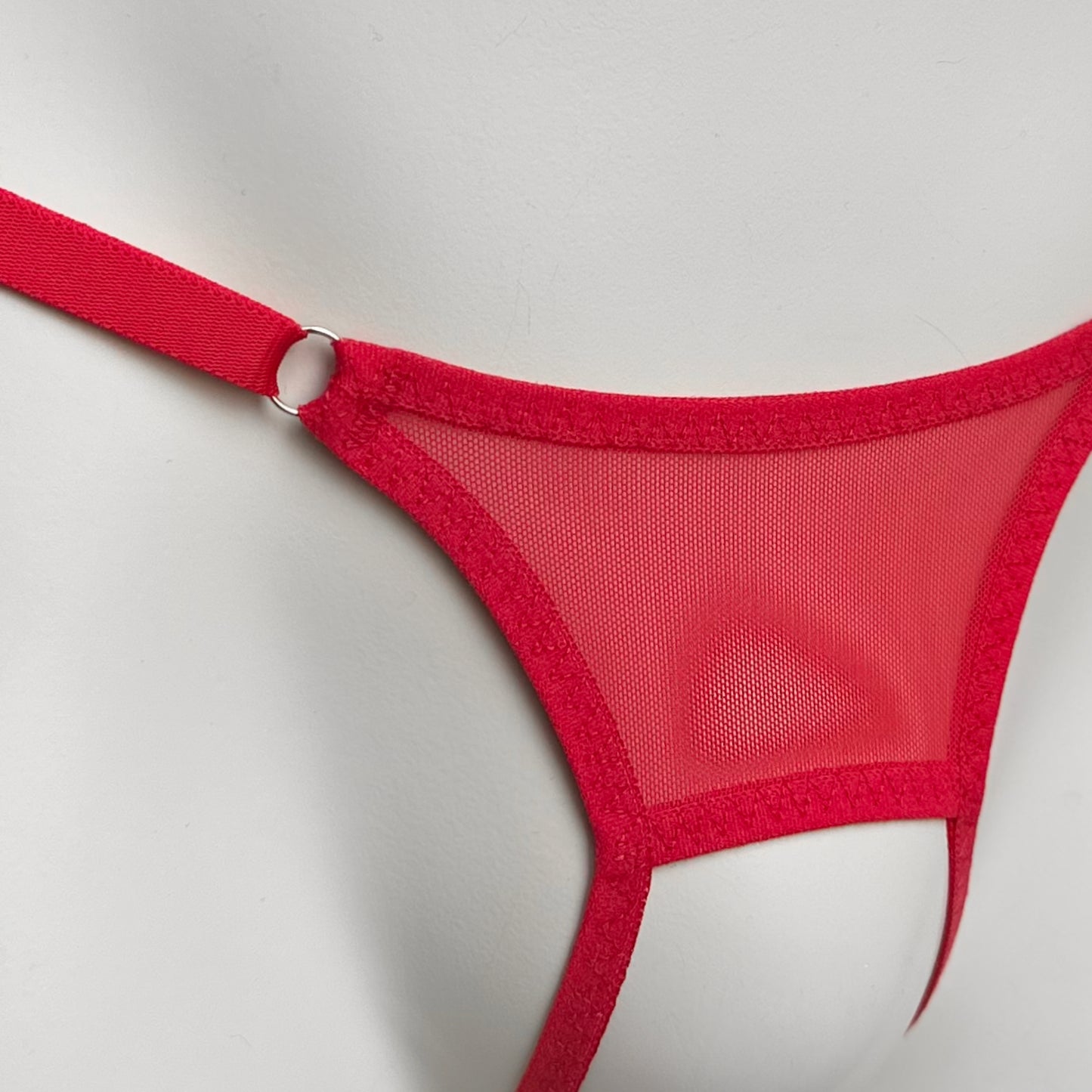 Crotchless Mesh Thong (Red)