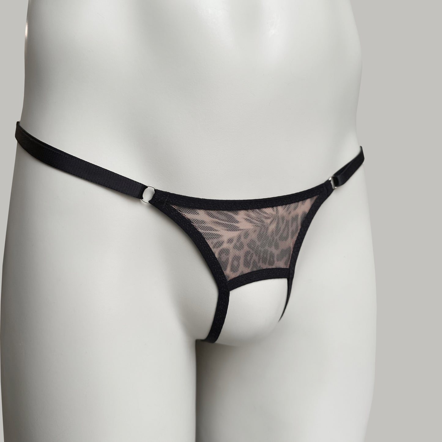 Crotchless Mesh Thong (Animal)