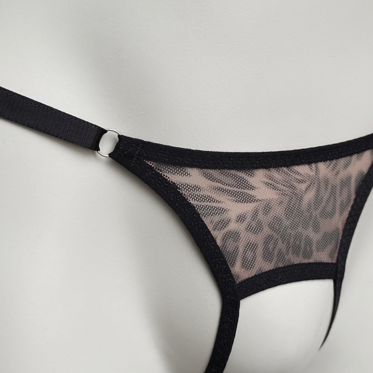 Crotchless Mesh Thong (Animal)
