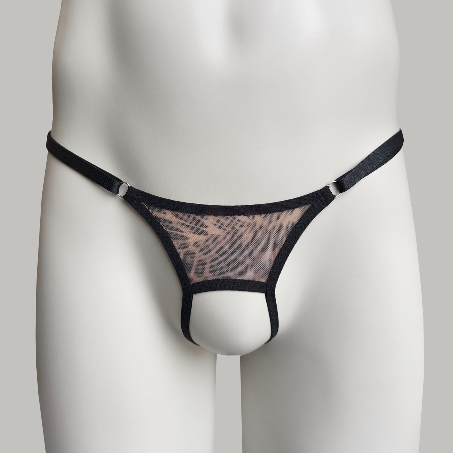 Crotchless Mesh Thong (Animal)