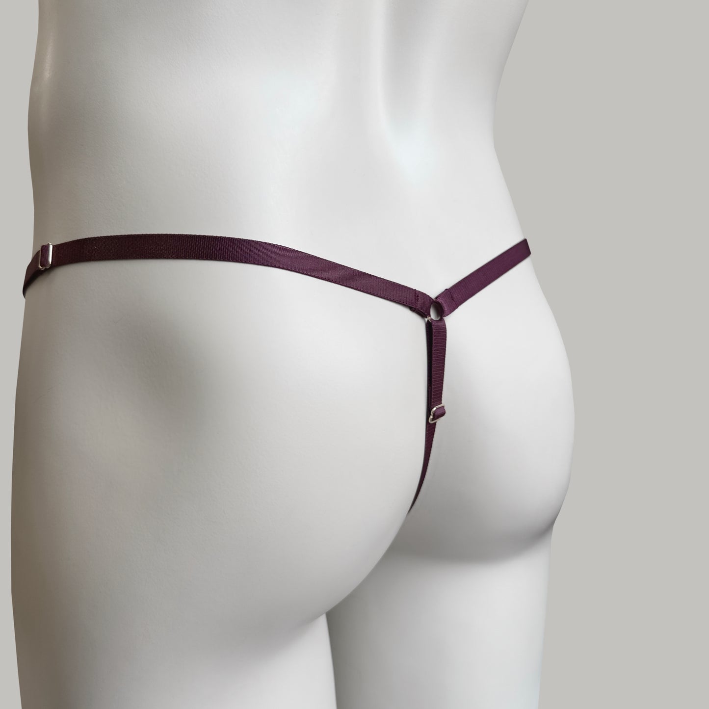 Crotchless Mesh Thong (Burgundy)