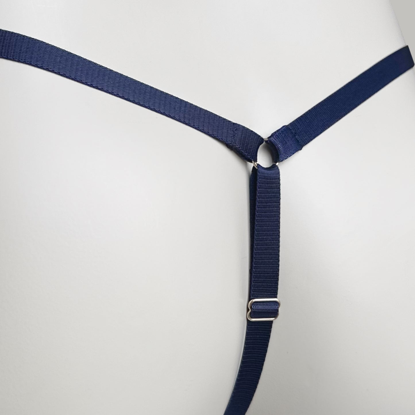 Crotchless Mesh Thong (Navy)