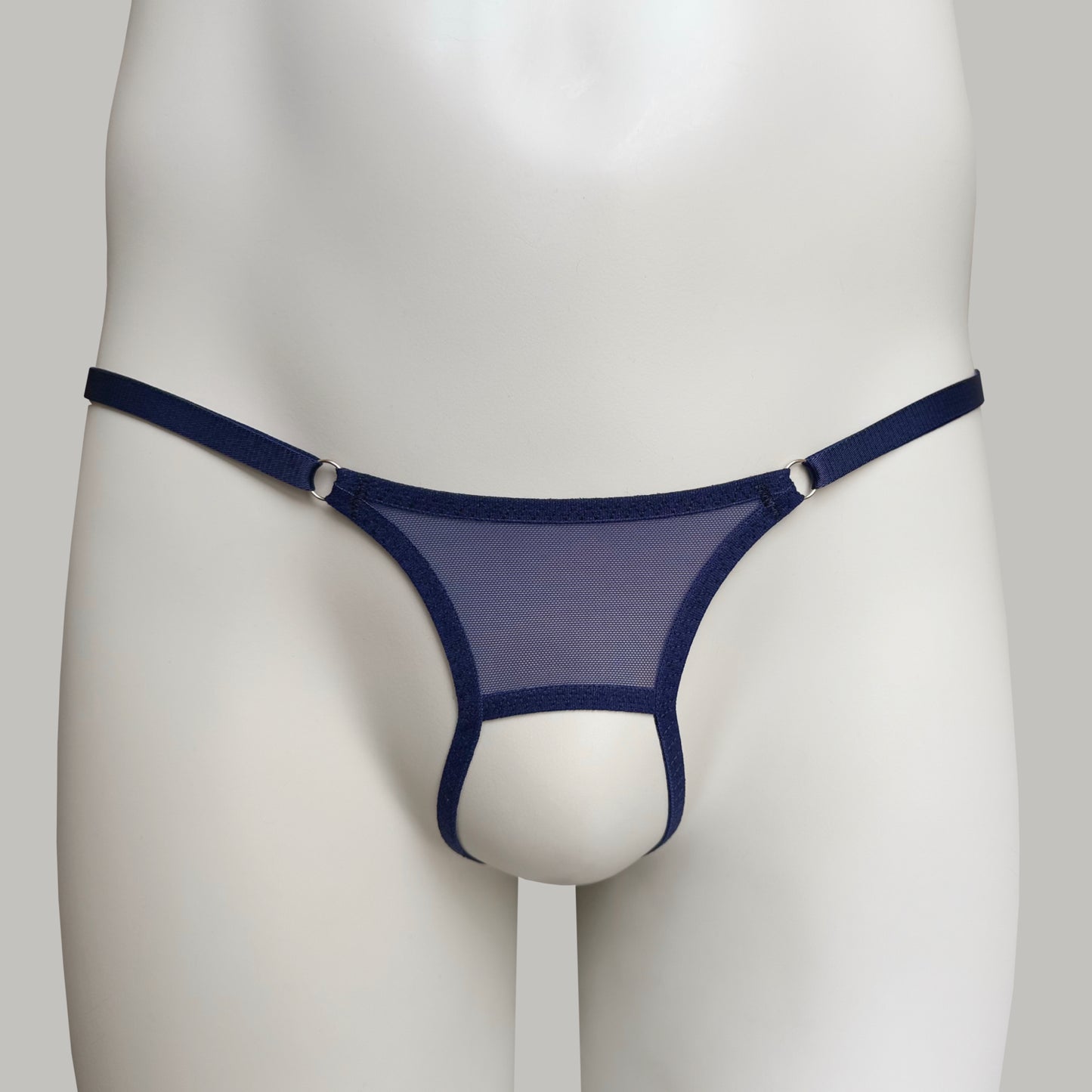 Crotchless Mesh Thong (Navy)