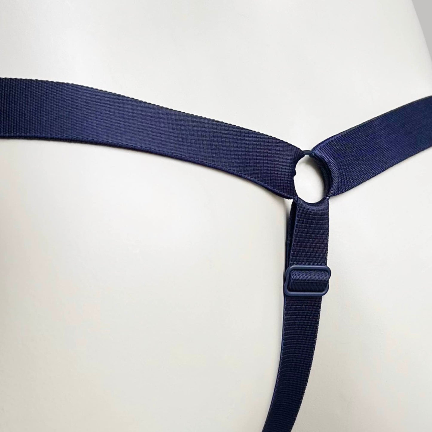 Monochrome Three Straps Chastity Cage Support Belt Navy