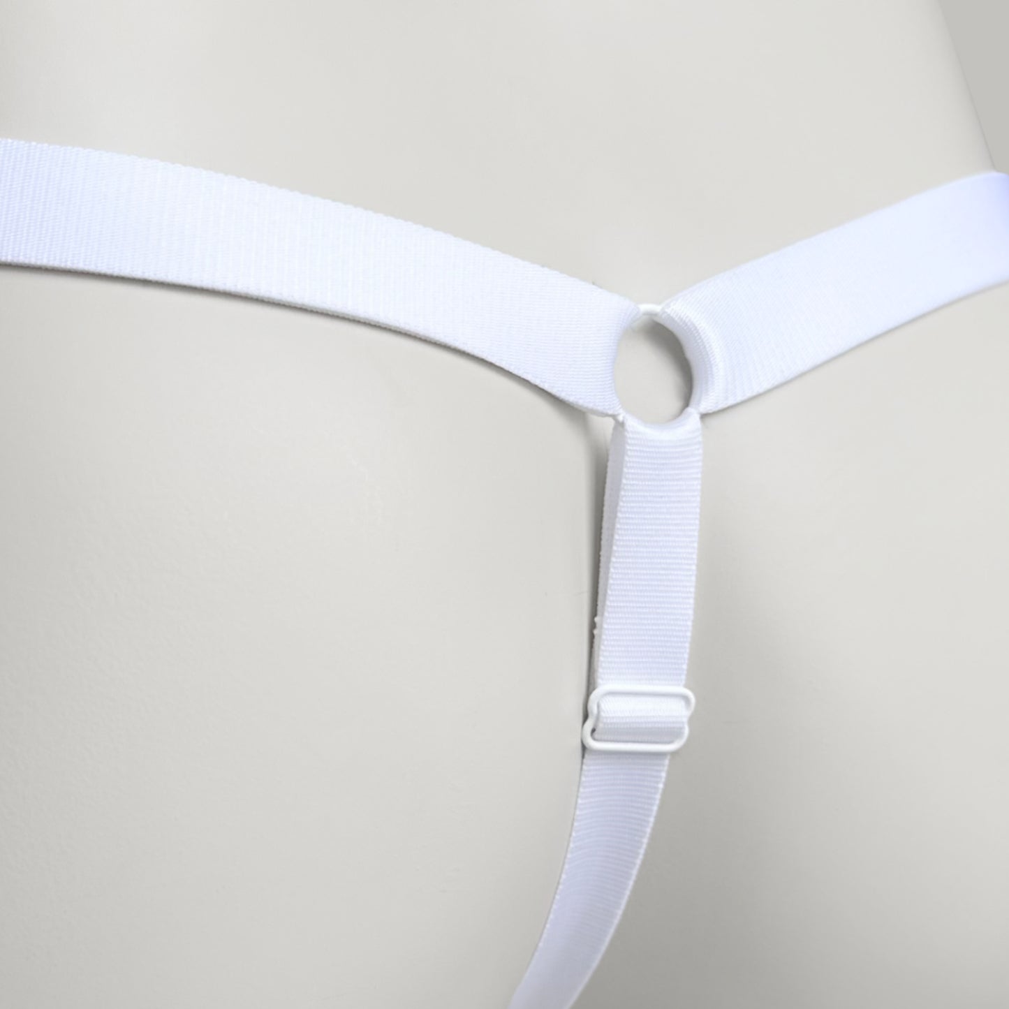 Monochrome Three Straps Support Belt For Chastity Cage (White)