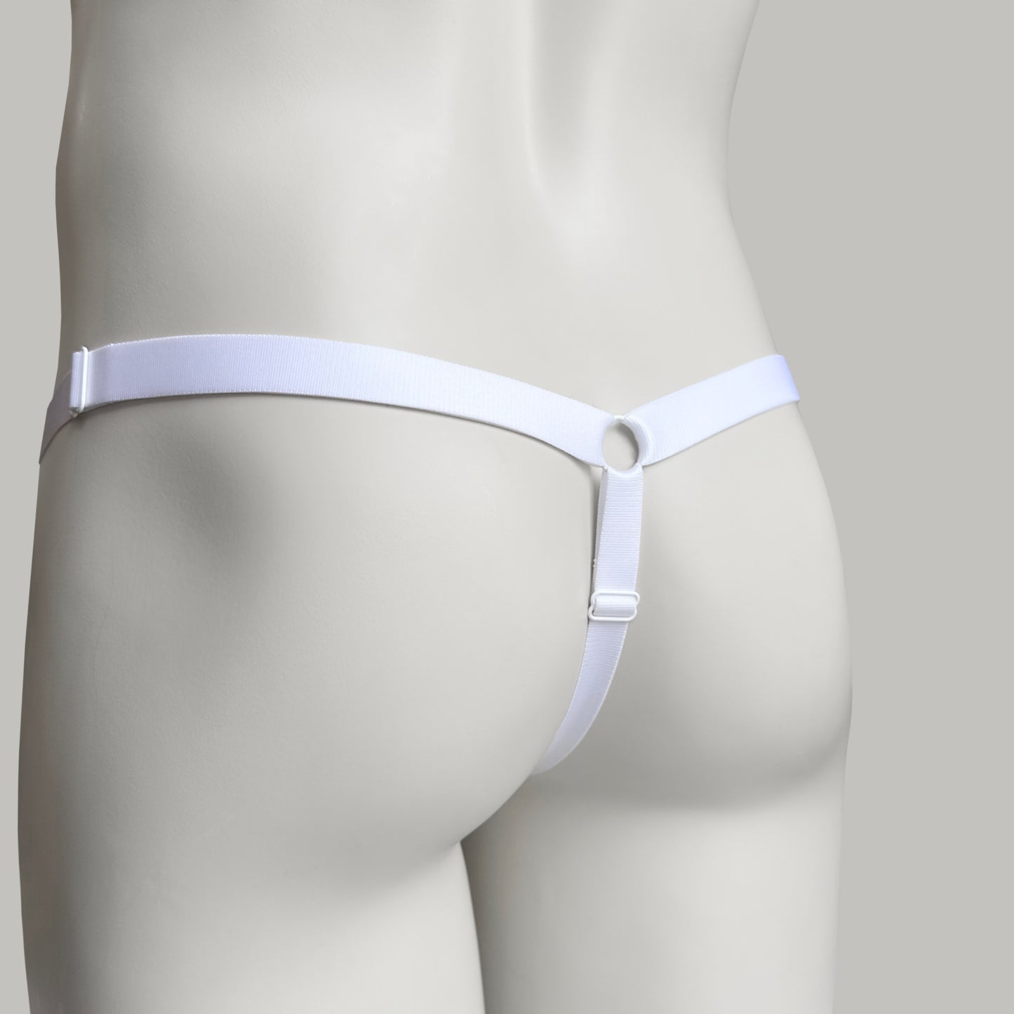 Monochrome Three Straps Support Belt For Chastity Cage (White)