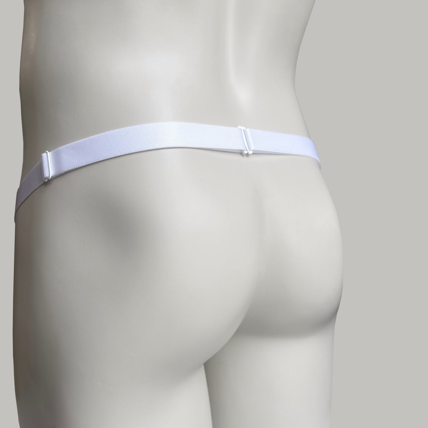 Monochrome Two Straps Support Belt For Chastity Cage (White)