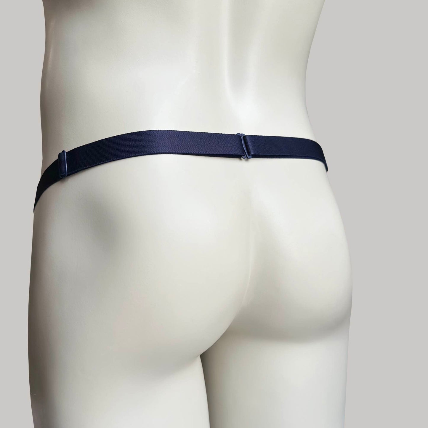 Monochrome Two Straps Chastity Cage Belt Navy