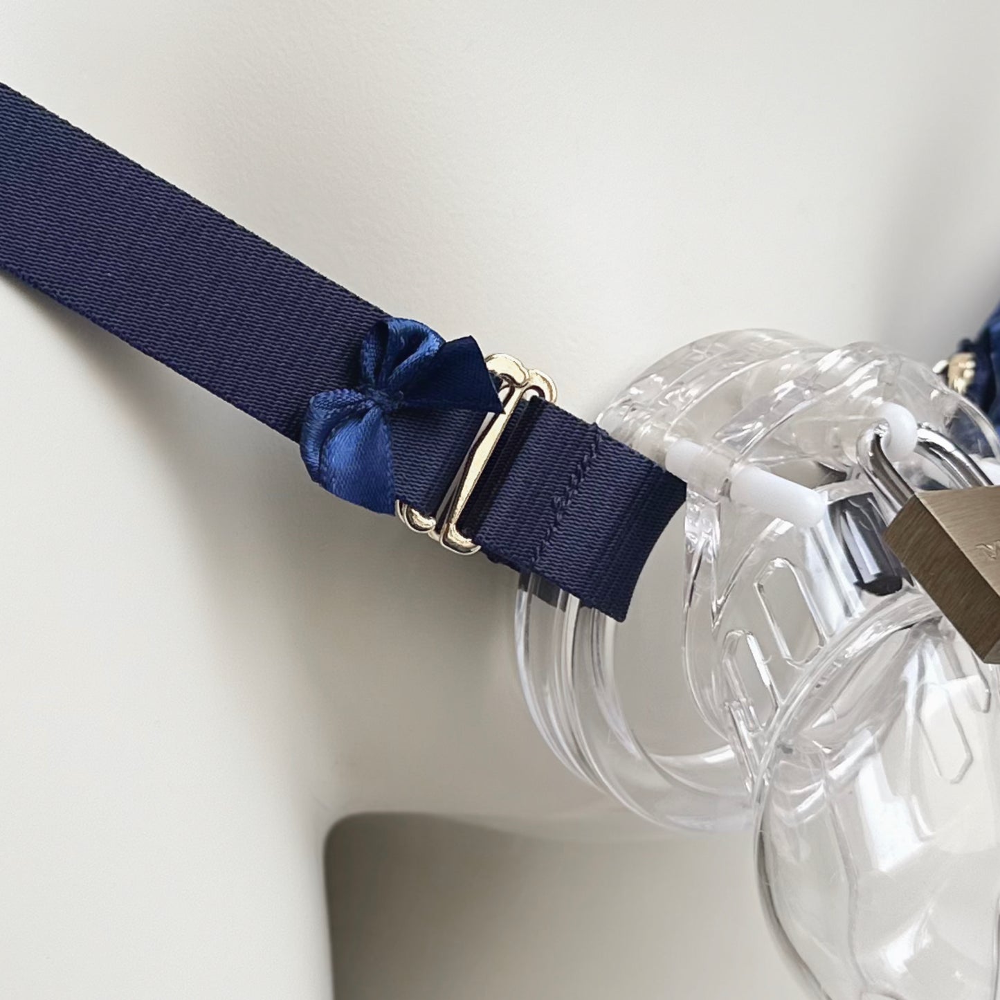 Two Straps Sissy Support Belt For Chastity Cage (Navy)