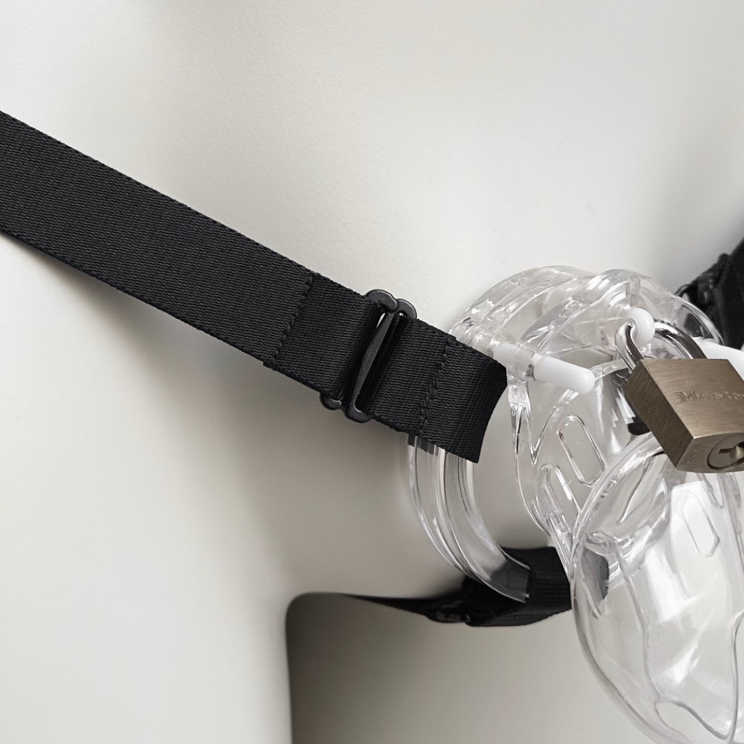 Monochrome Three Straps Support Belt For Chastity Cage (Black)