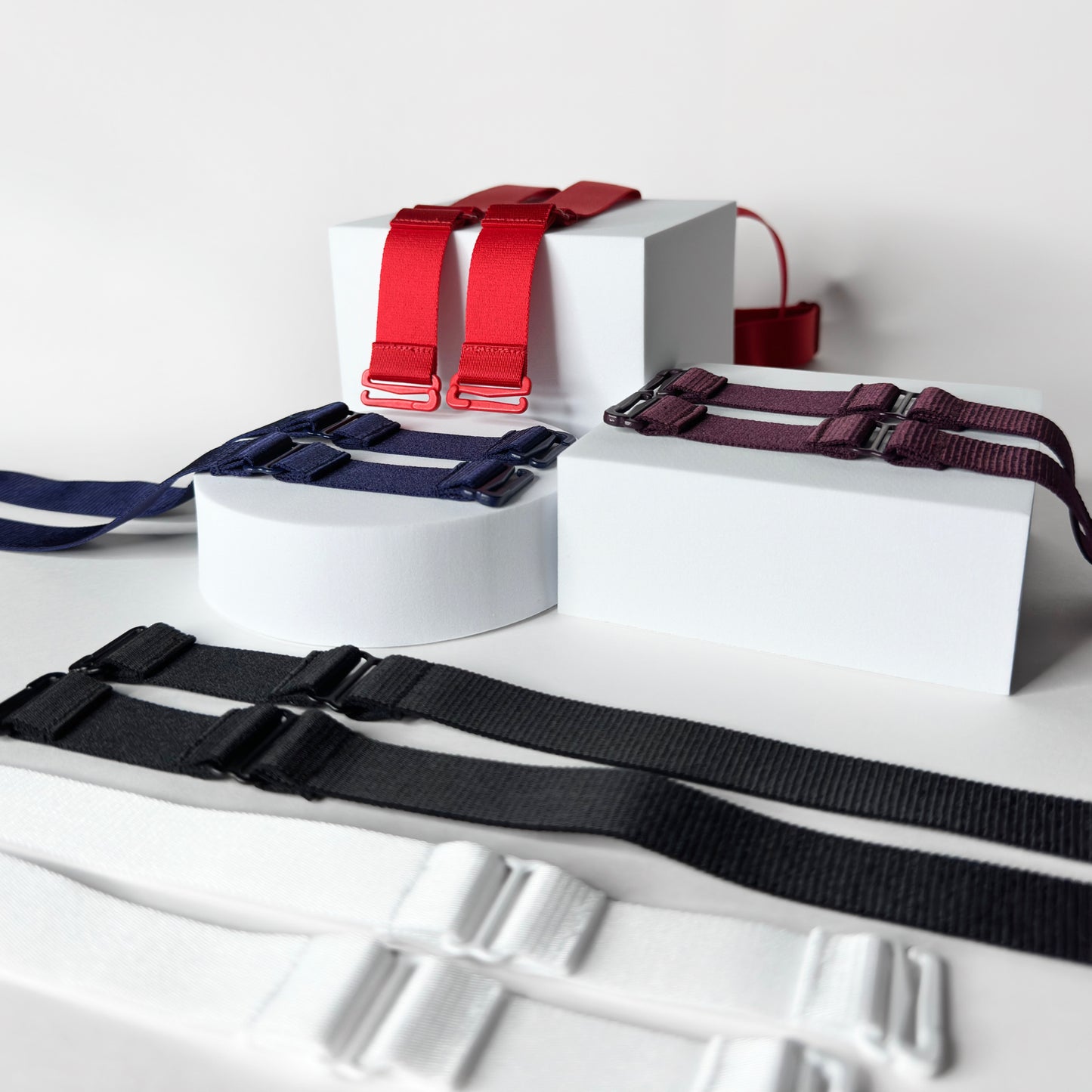 Monochrome Three Straps Chastity Cage Support Belt Navy