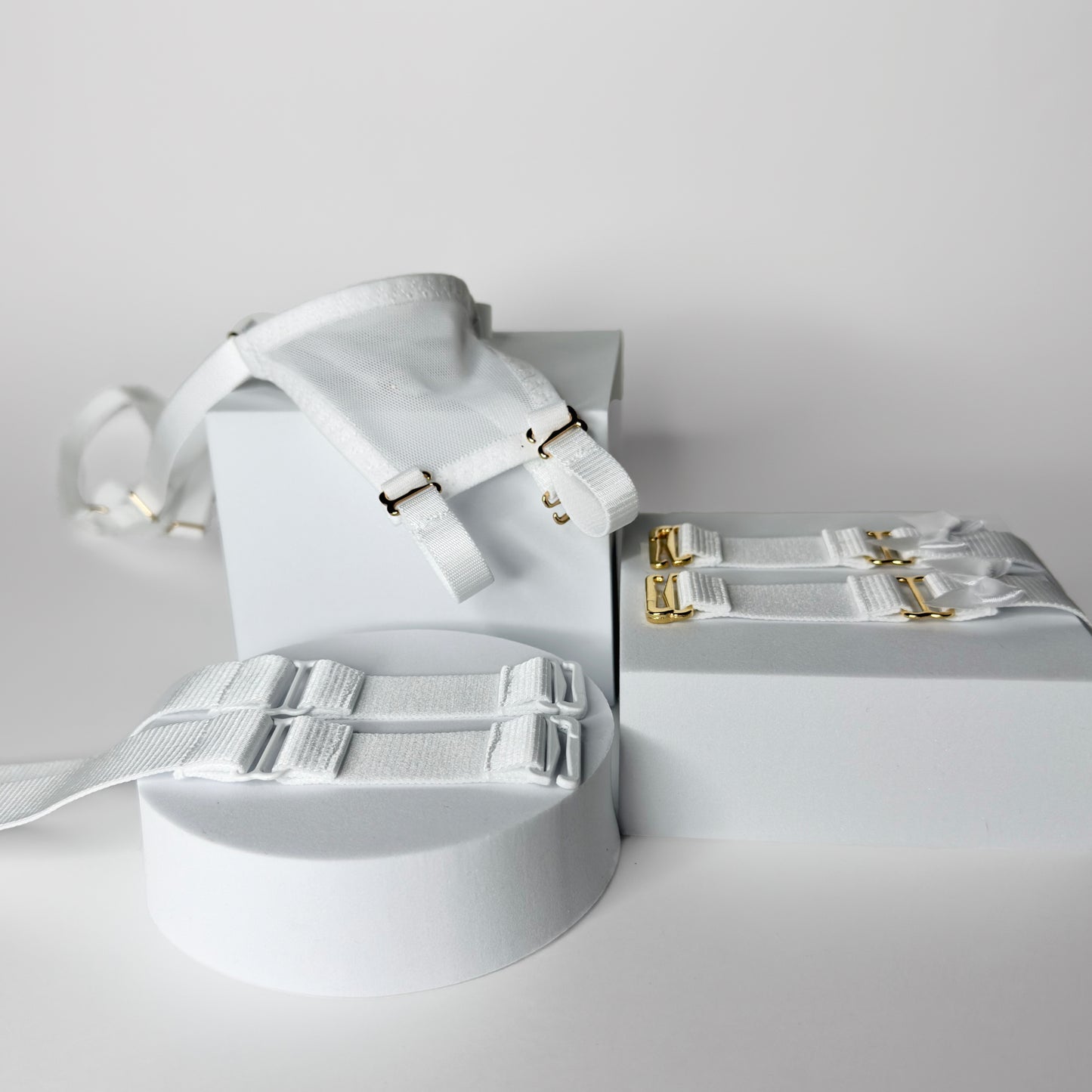 Monochrome Two Straps Support Belt For Chastity Cage (White)