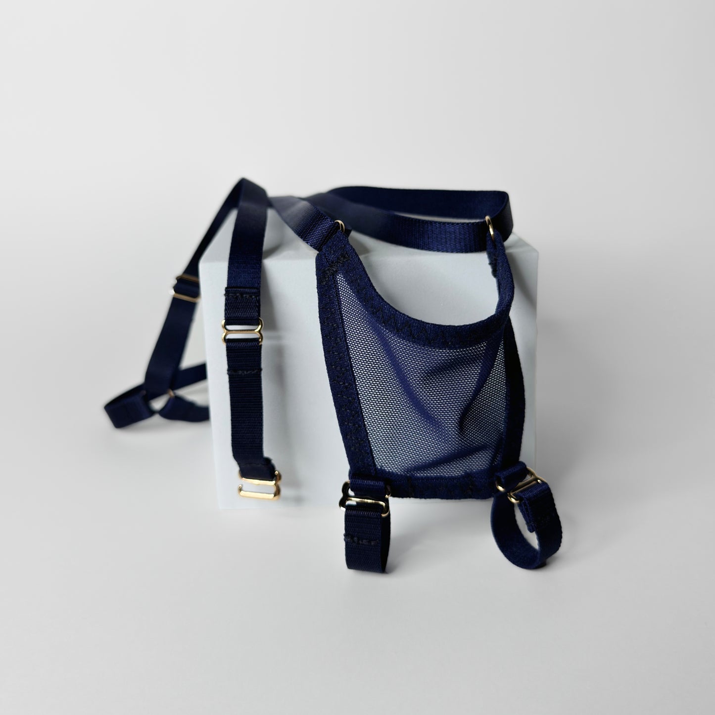 Mesh Support Thong For Chastity Cage (Navy)