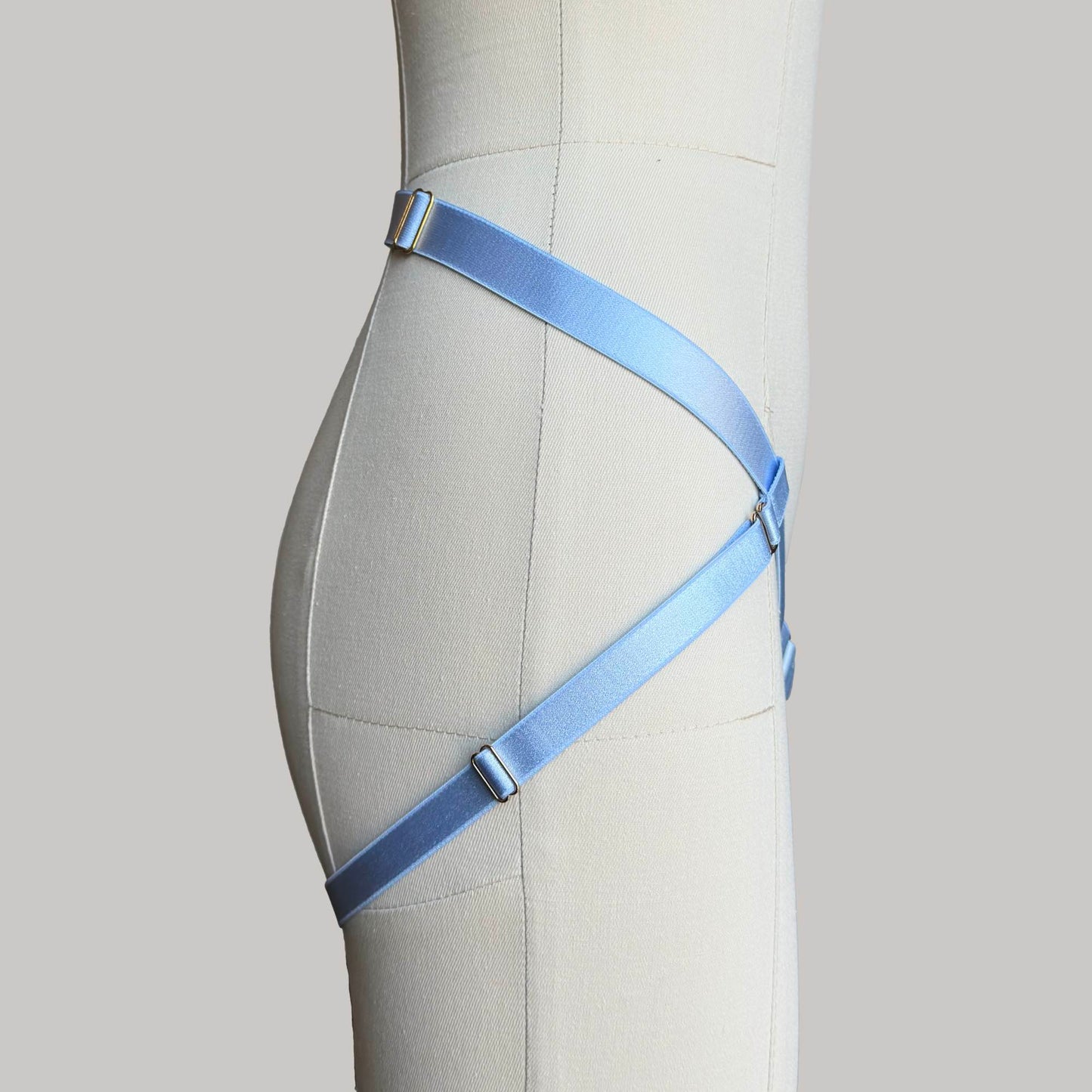 Elastic Strap On Harness "Selene" (Sky Blue)