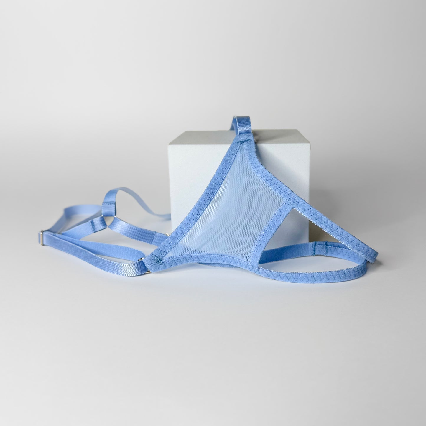 Crotchless Mesh Thong (Sky Blue)