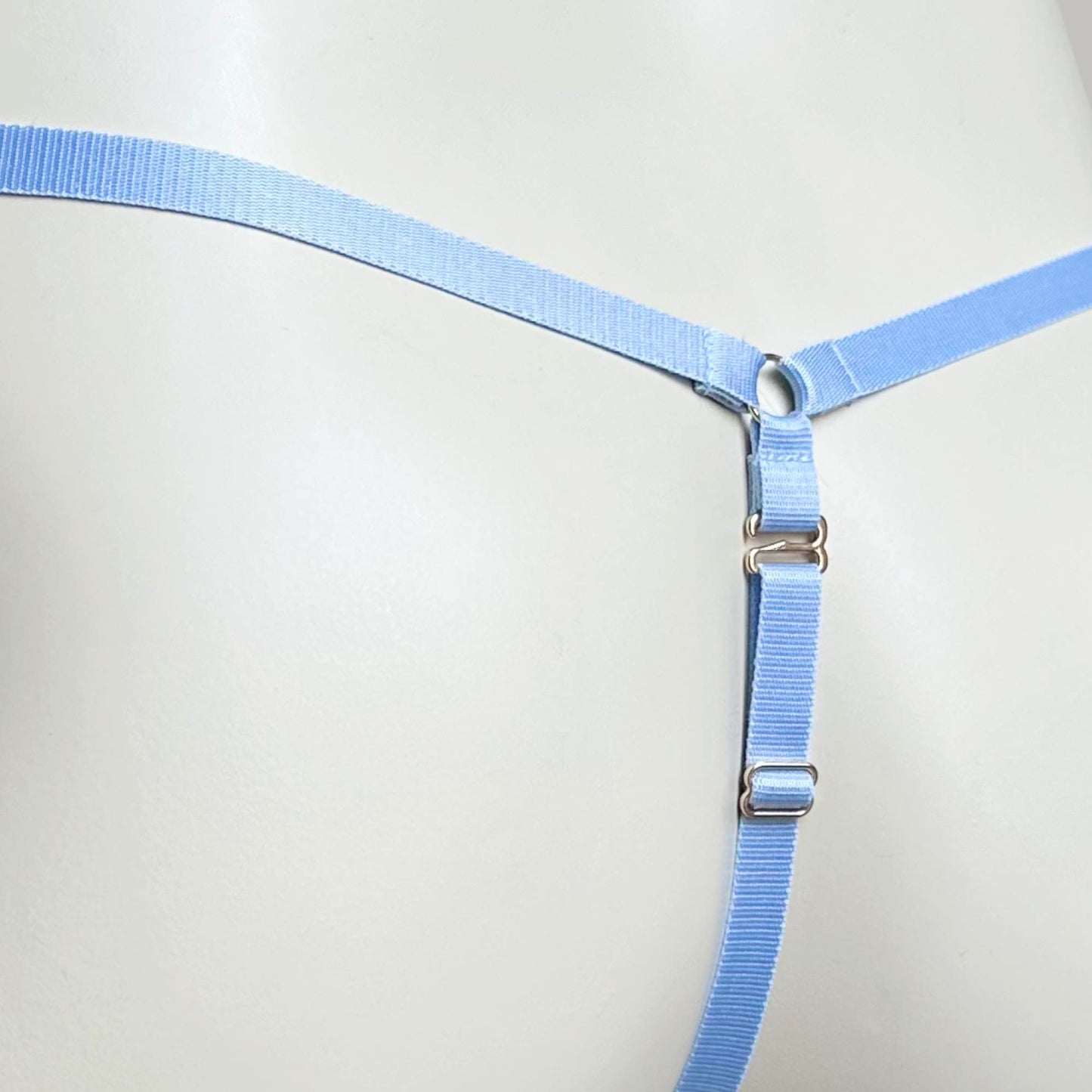 Male Mesh Chastity Cage Support Thong Sky Blue