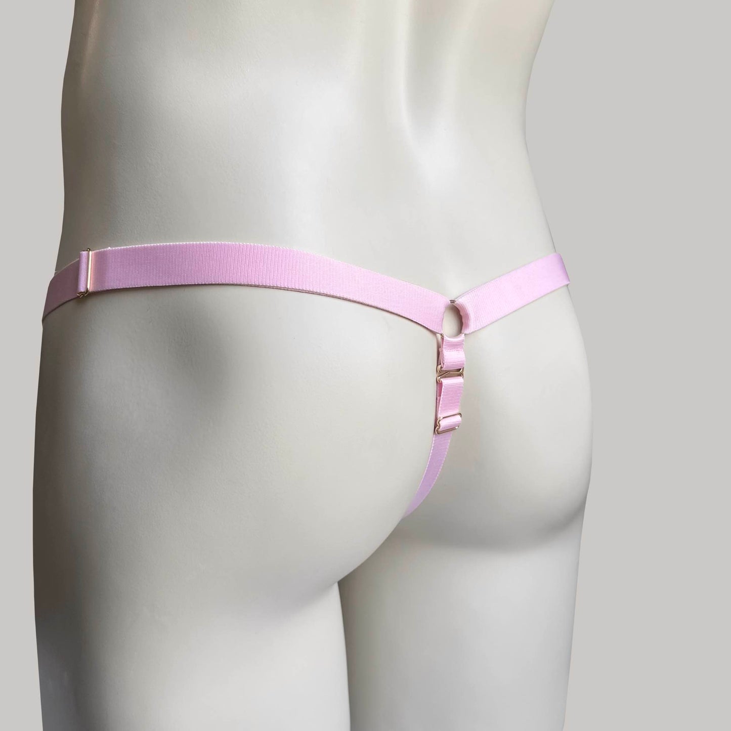Male Three Straps Chastity Cage Support Belt Pink