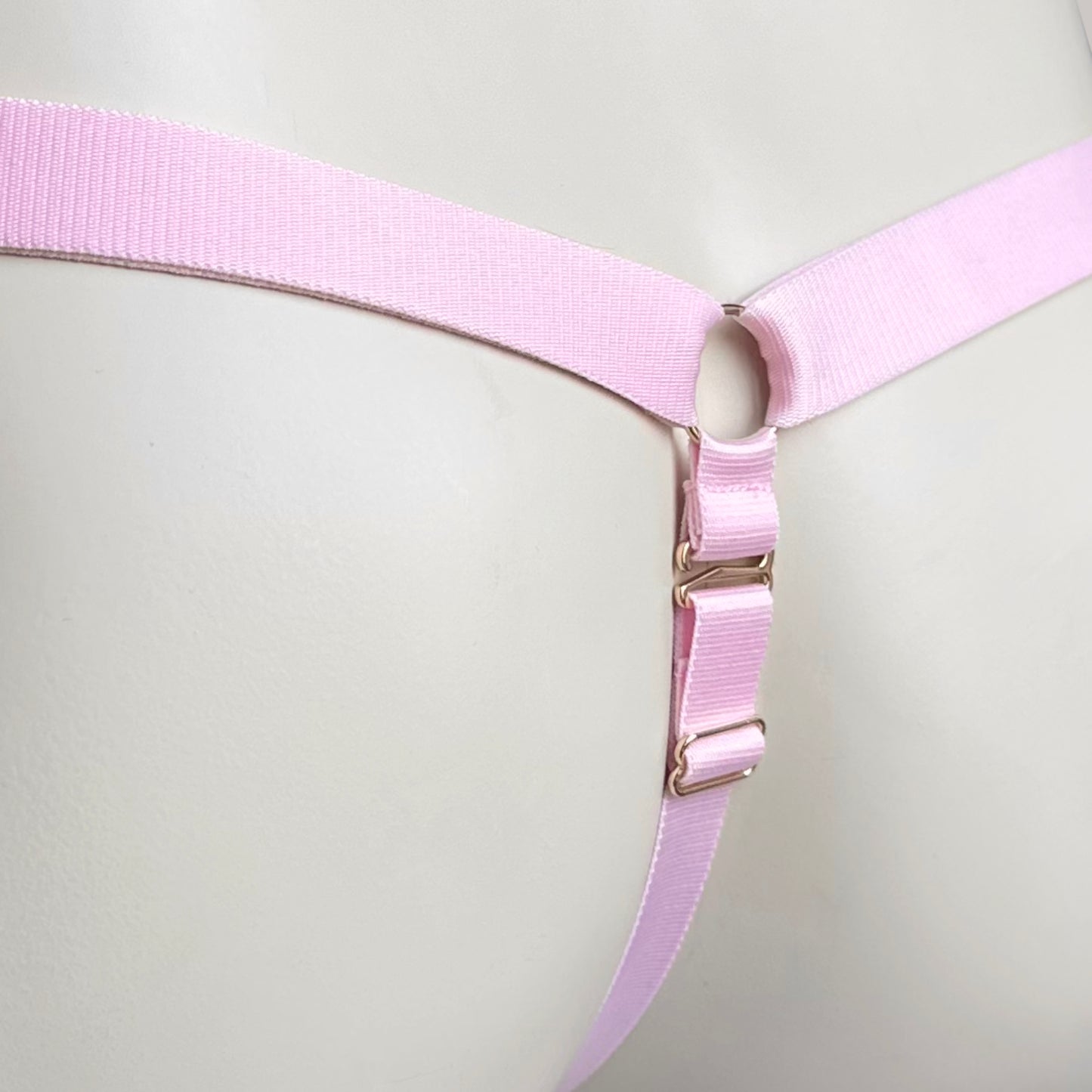 Male Three Straps Chastity Cage Support Belt Pink