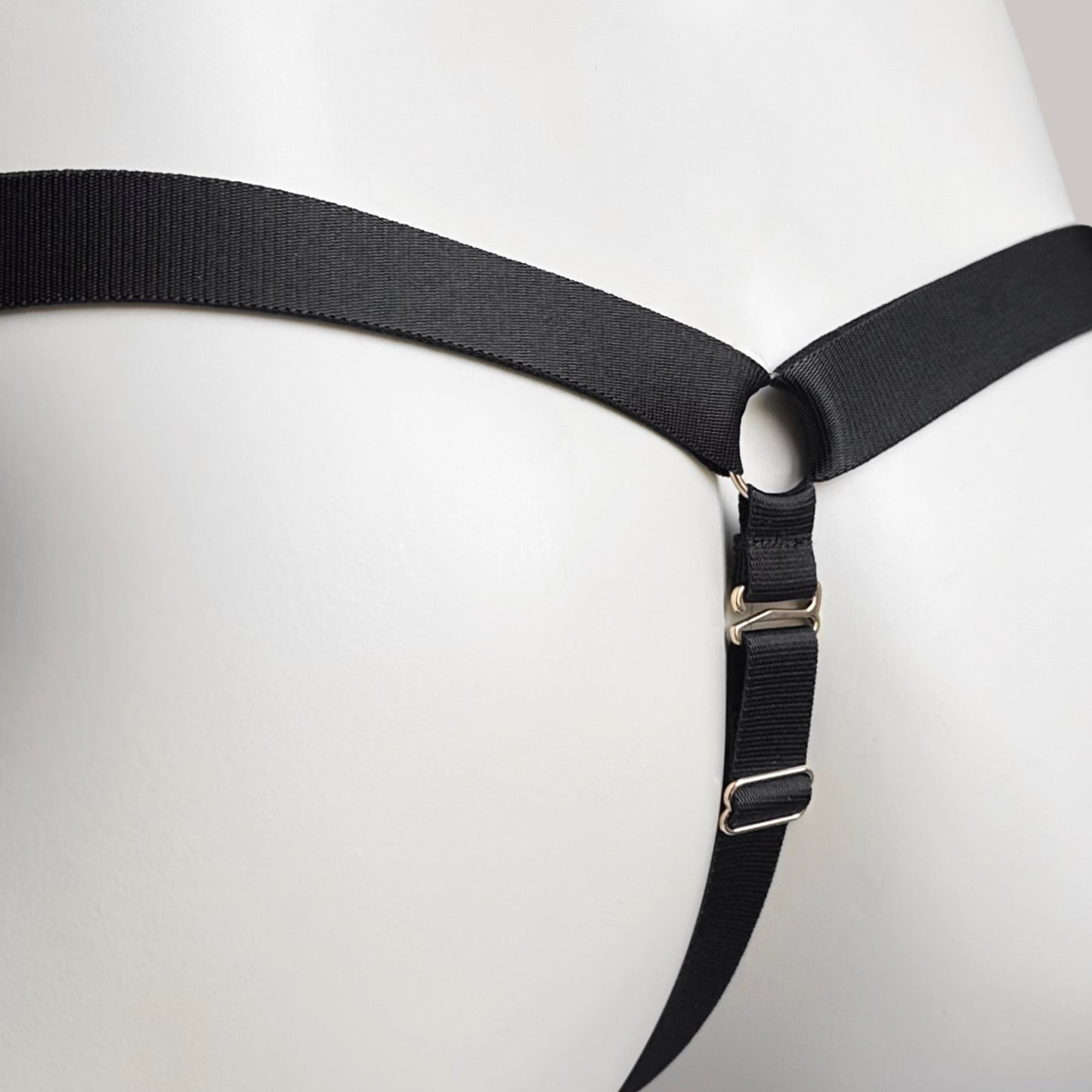 Male Sissy Three Straps Chastity Cage Support Belt Black