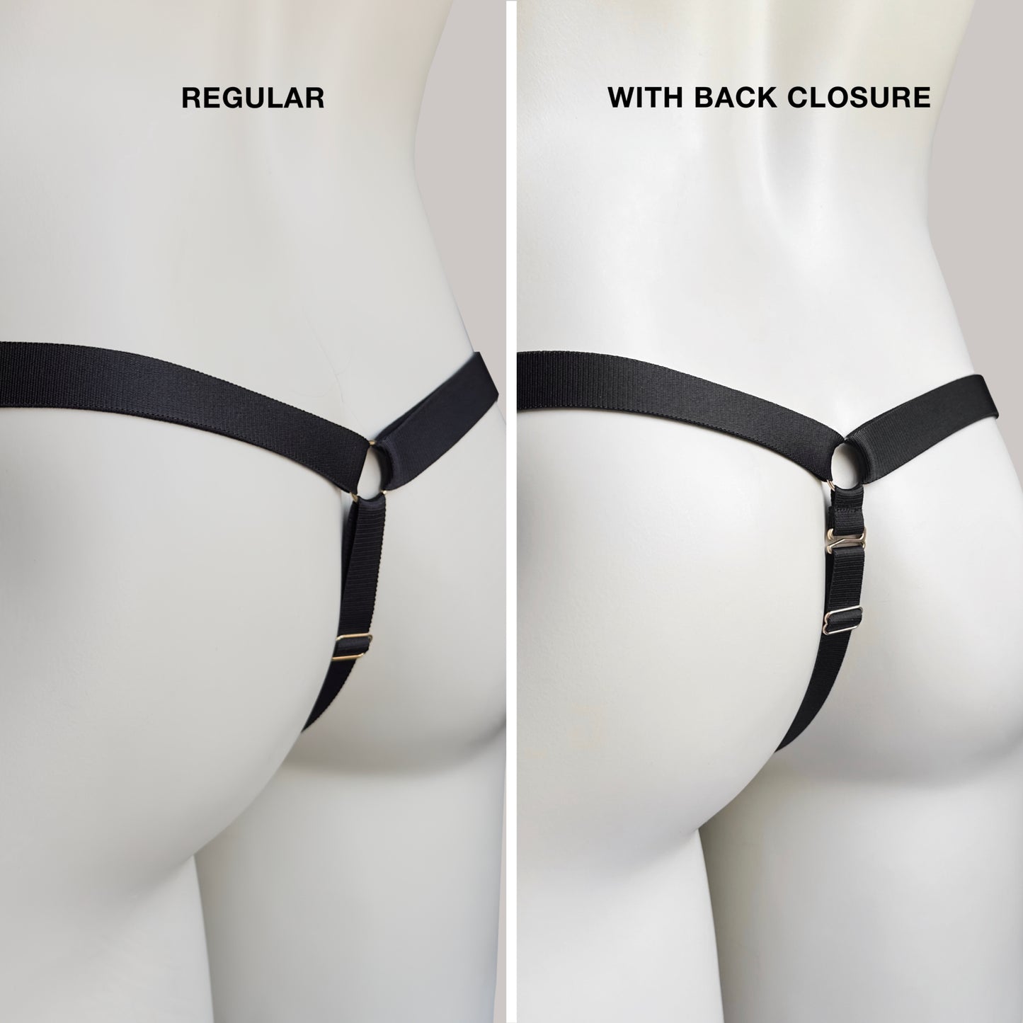 Male Sissy Three Straps Chastity Cage Support Belt Black