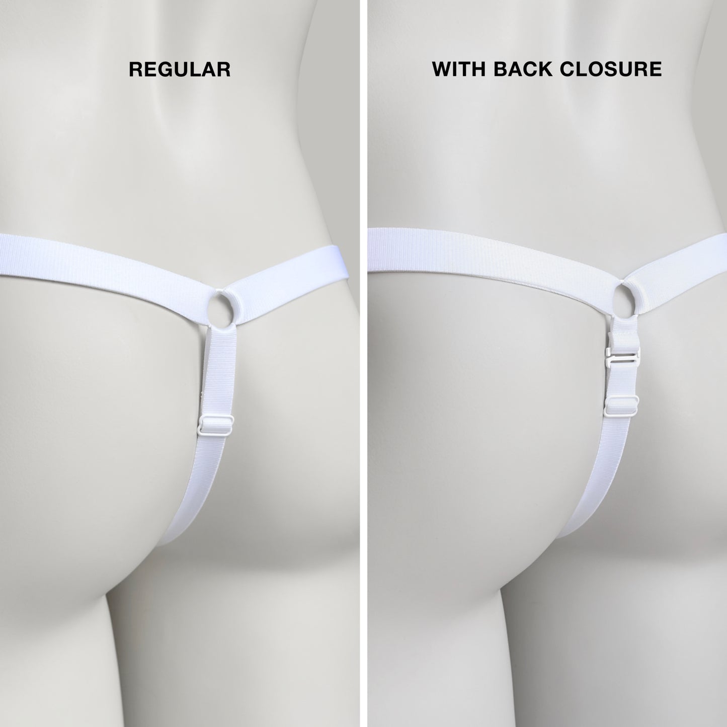 Monochrome Three Straps Support Belt For Chastity Cage (White)