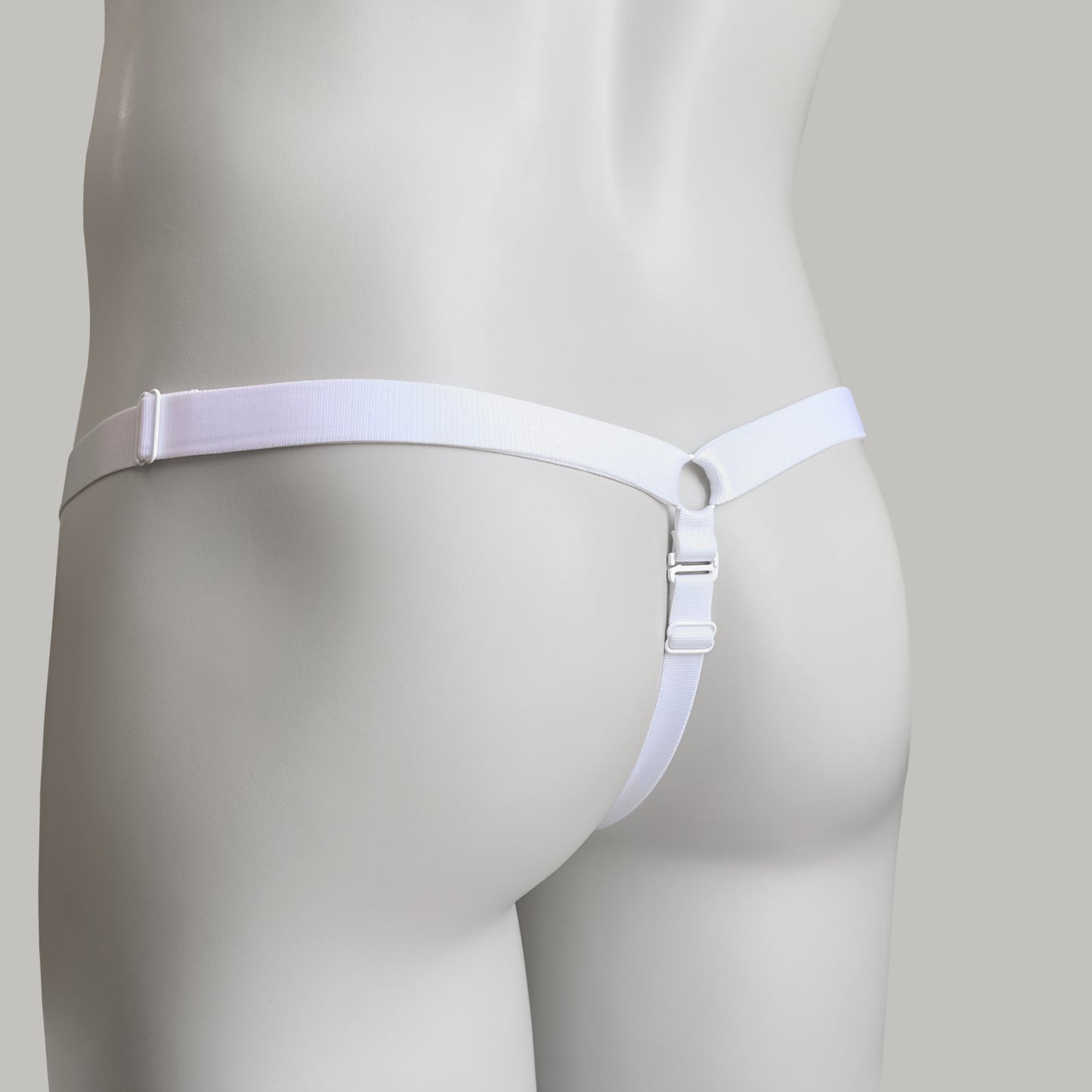 Monochrome Three Straps Support Belt For Chastity Cage (White)