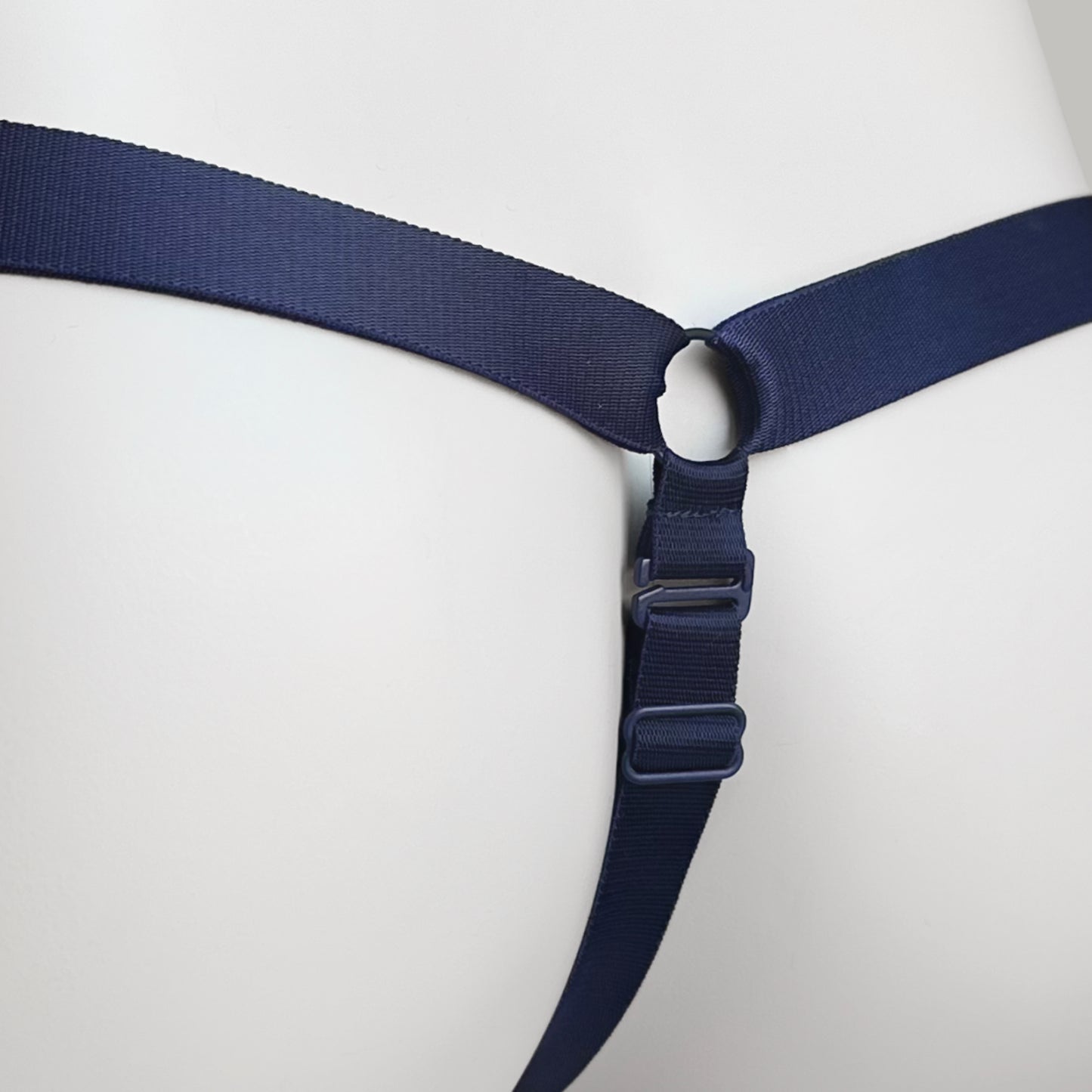 Monochrome Three Straps Support Belt For Chastity Cage (Navy)