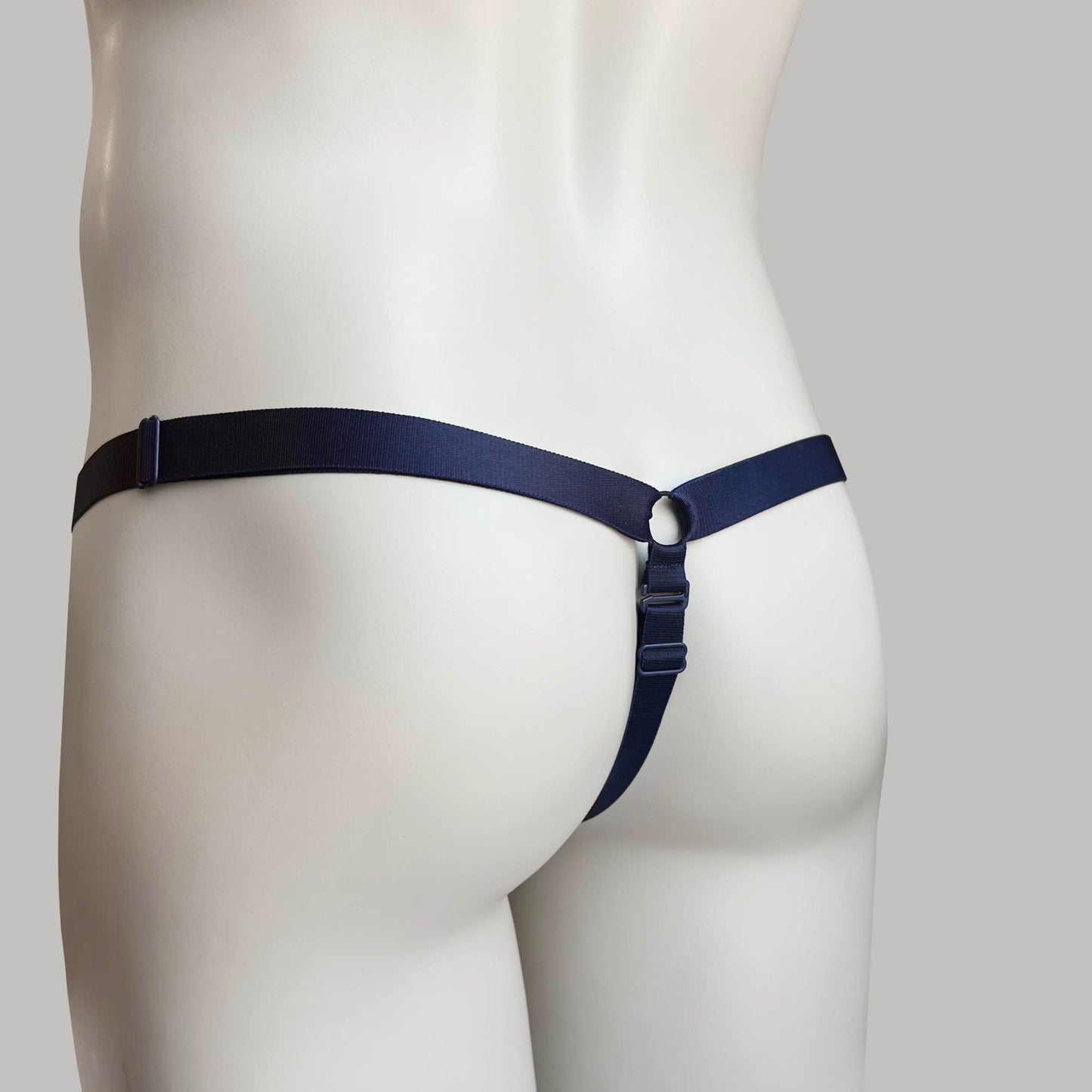 Monochrome Three Straps Chastity Cage Support Belt Navy