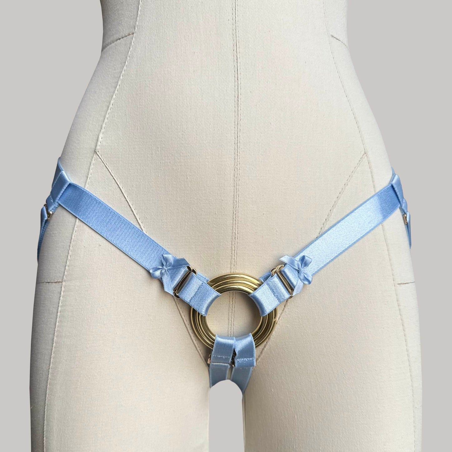 Elastic Strap On Harness "Selene" (Sky Blue)
