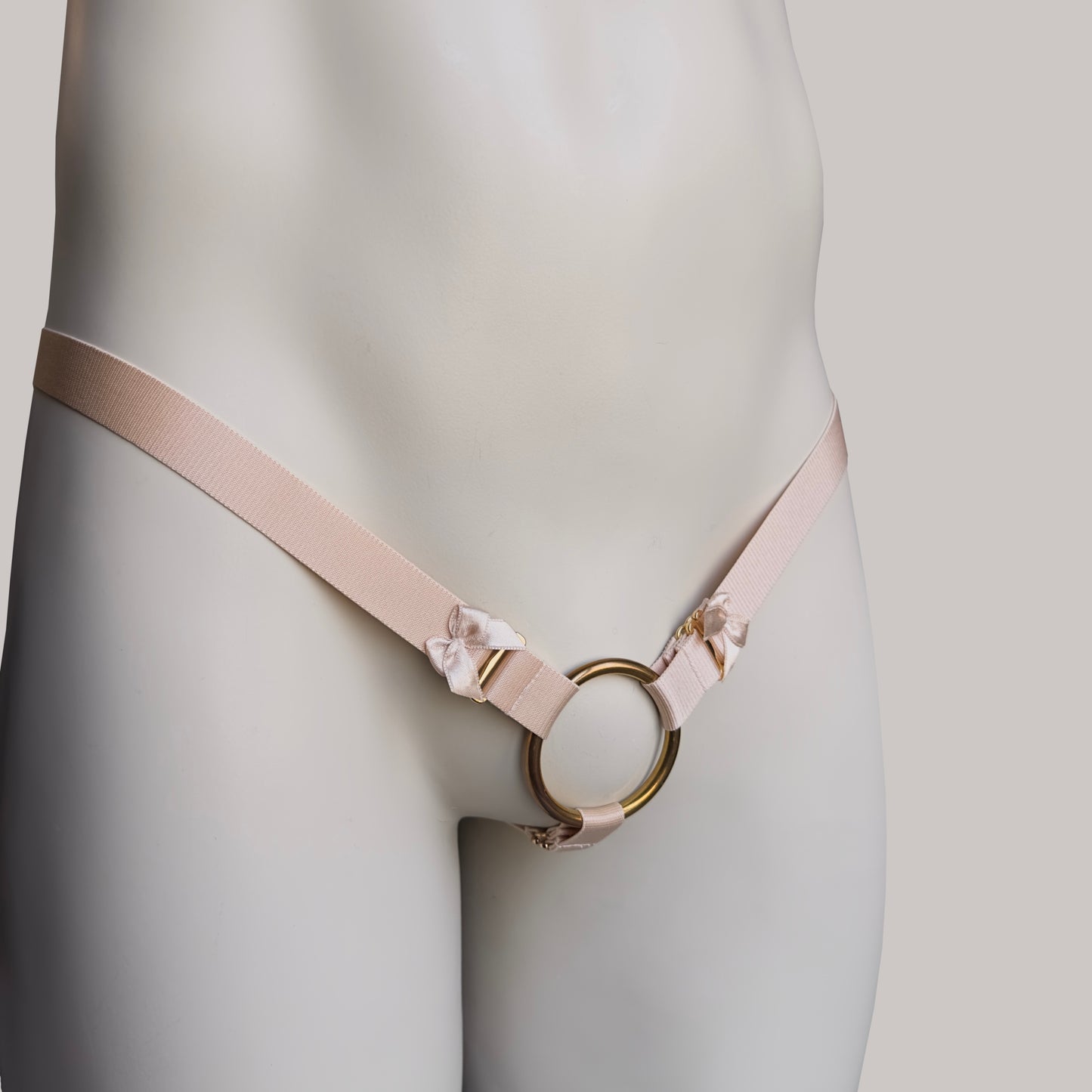 Male Sissy Three Straps Chastity Cage Support Belt Black
