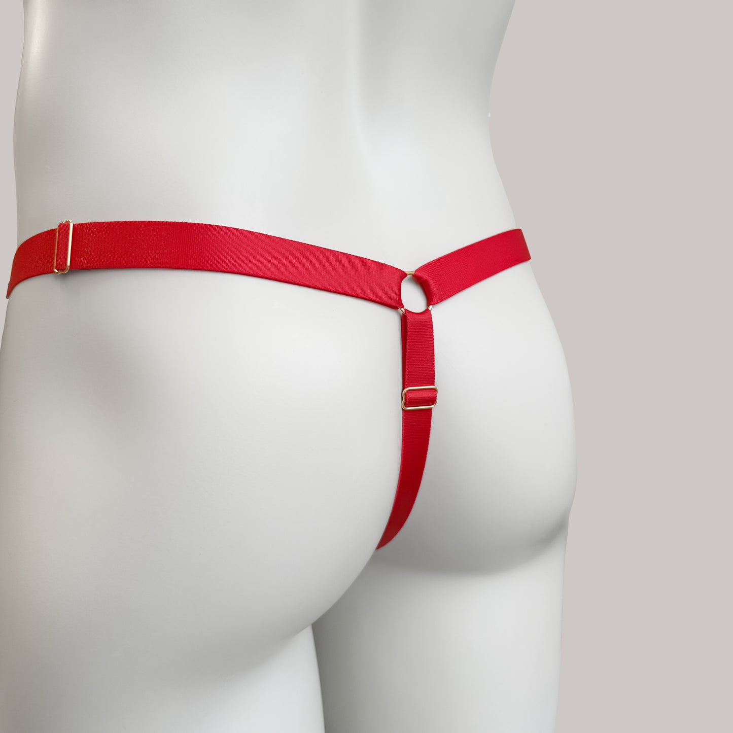 Sissy Three Straps Support Belt For Chastity Cage (Red)