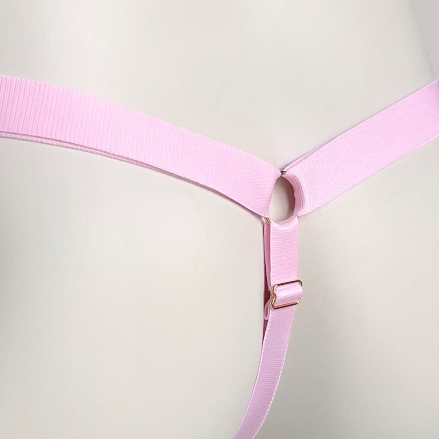 Male Three Straps Chastity Cage Support Belt Pink