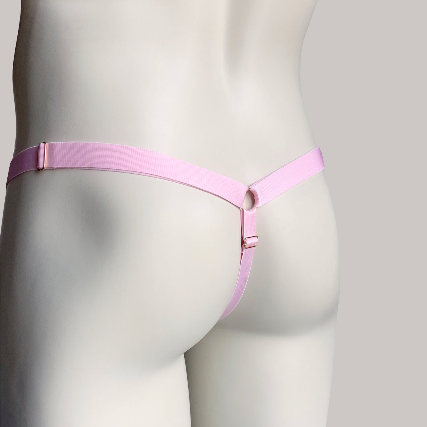 Male Three Straps Chastity Cage Support Belt Pink