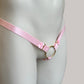 Male Bow Three Straps Chastity Cage Support Belt Pink