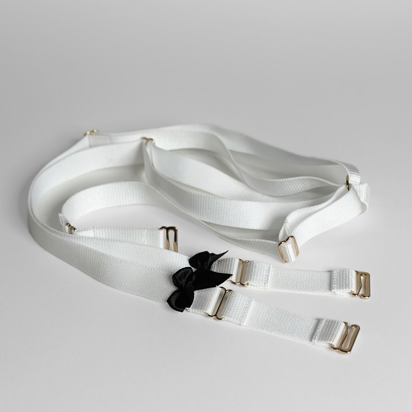 Sissy Three Straps Support Belt For Chastity Cage (Black and White)