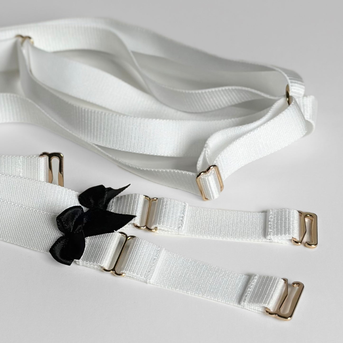 Sissy Three Straps Support Belt For Chastity Cage (Black and White)