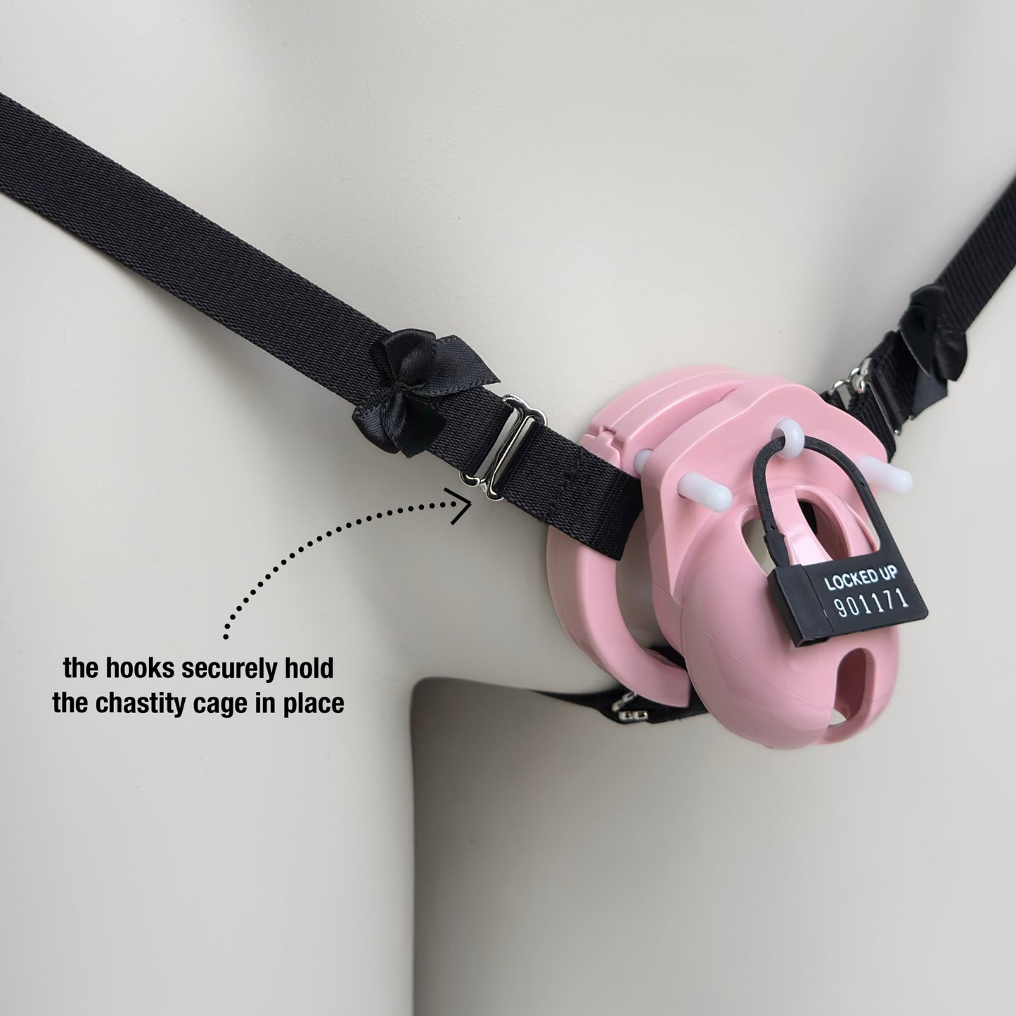 Sissy Three Straps Support Belt For Chastity Cage (Black)