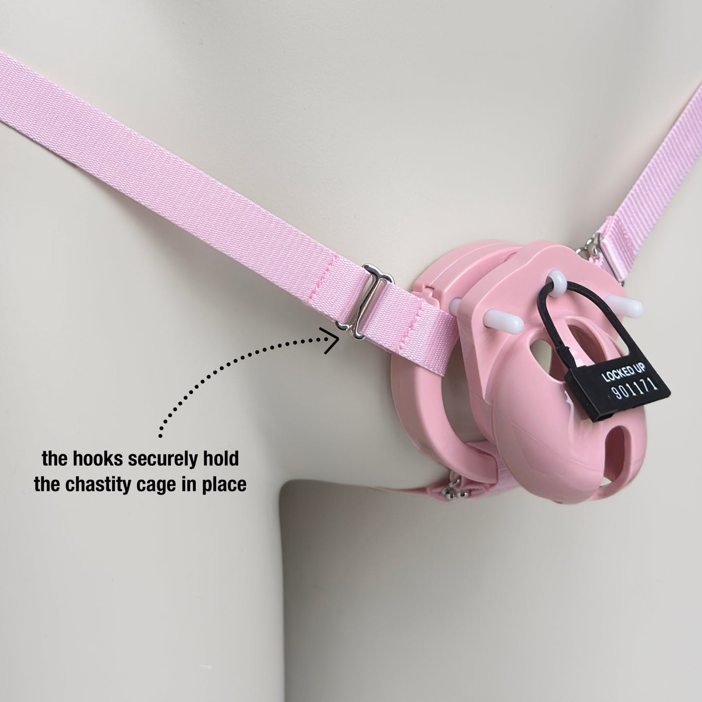Three Straps Support Belt For Chastity Cage (Pink)