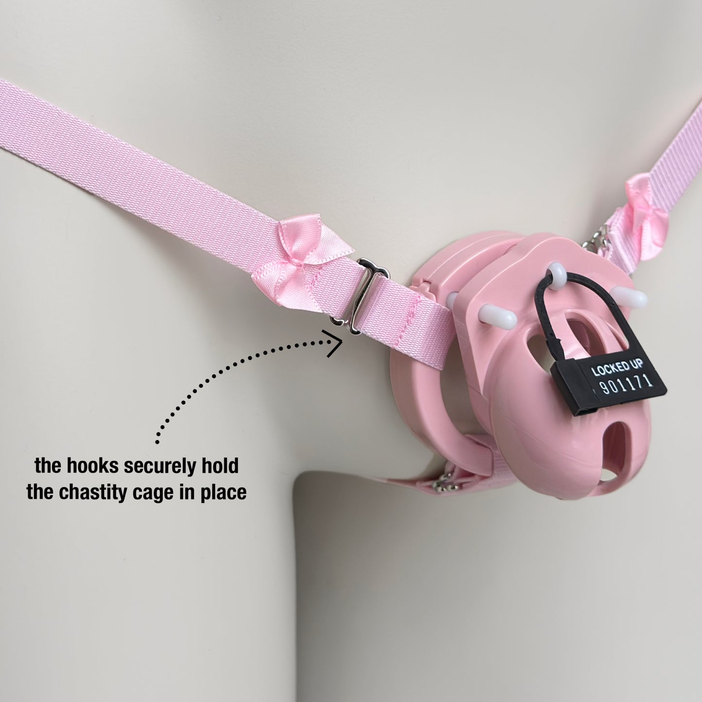 Sissy Three Straps Support Belt For Chastity Cage (Pink)