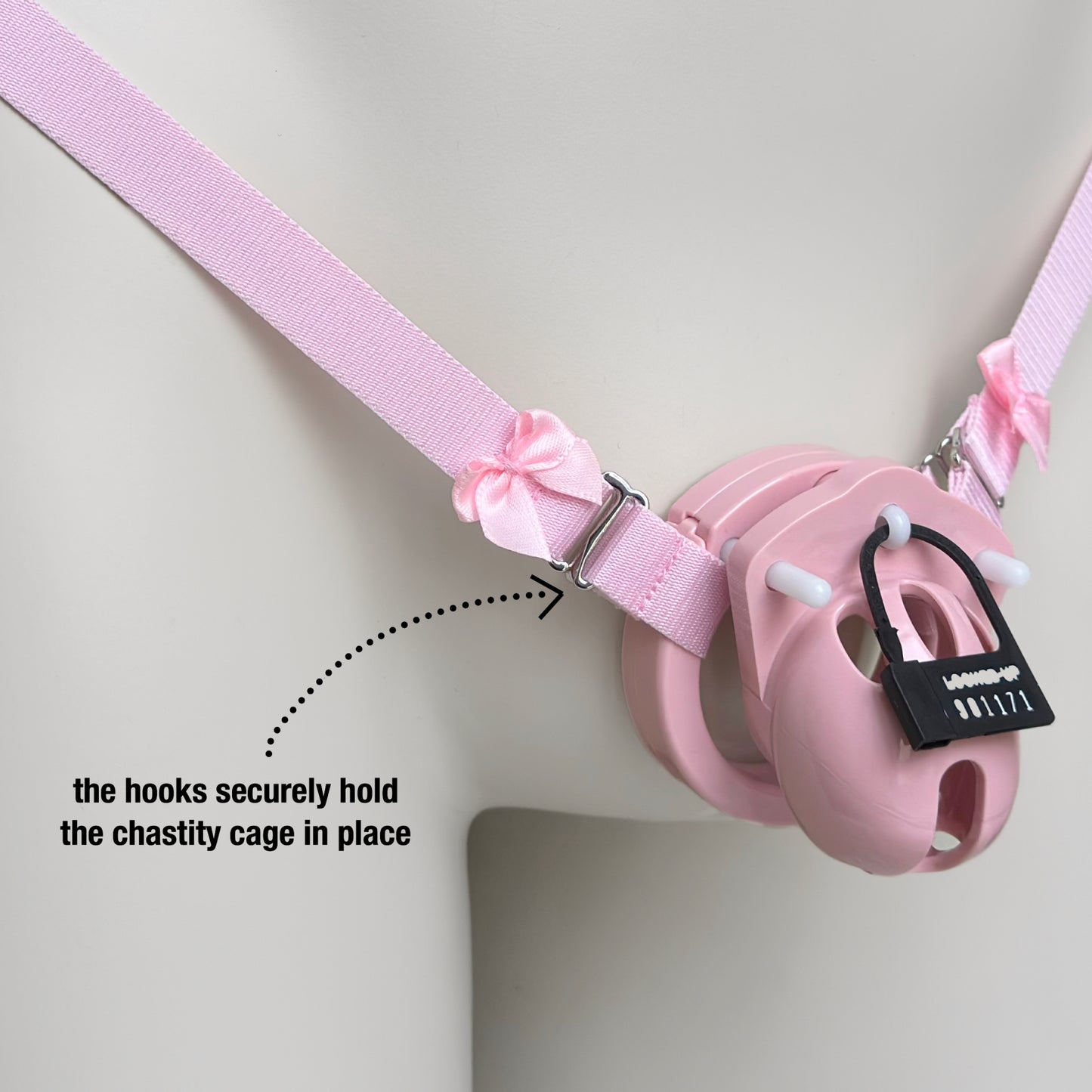 Sissy Two Straps Support Belt For Chastity Cage (Pink)