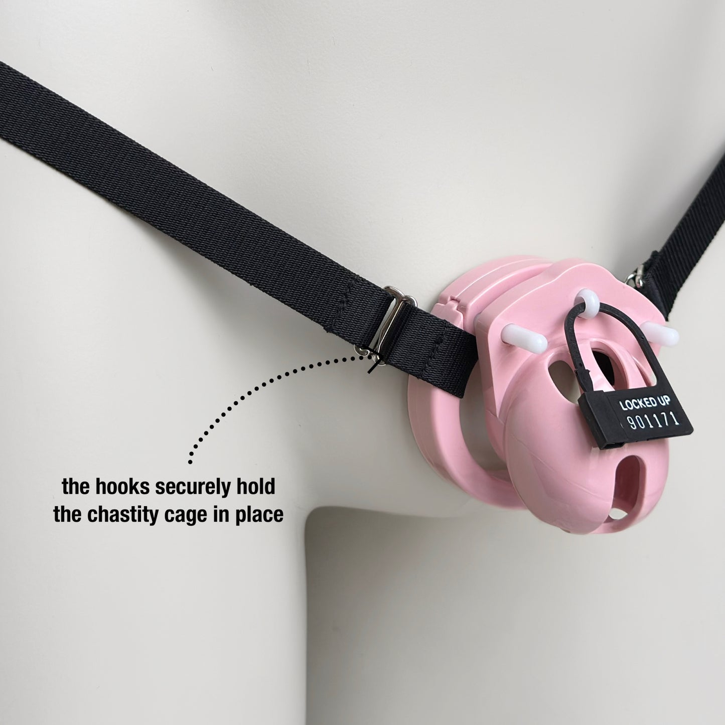 Two Straps Support Belt For Chastity Cage (Black)