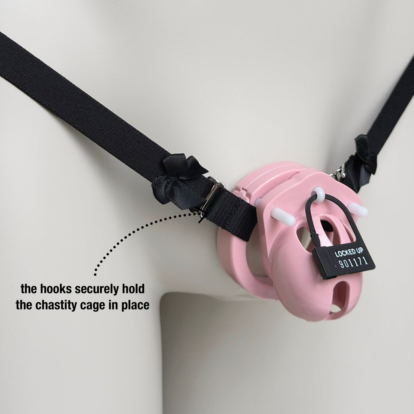 Sissy Two Straps Support Belt For Chastity Cage (Black)