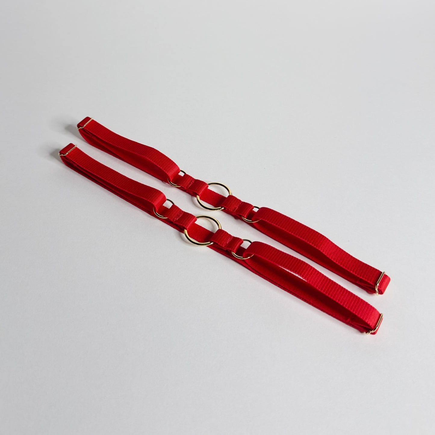 CANDYMISHKA Three Ring Garters "Calliope" Red